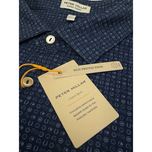 NWT Peter Millar TAKE A CHANCE Performance Jersey Golf Polo Shirt SNV Blue XXL - Picture 6 of 14